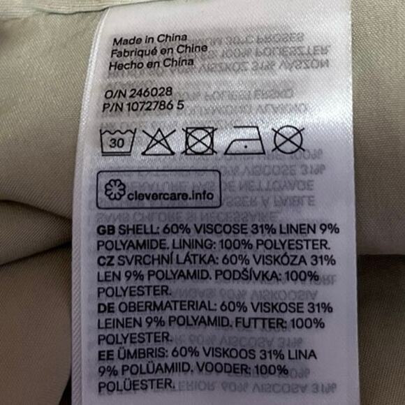 H&M Women's Beige Linen Side Zip Slit Casual Mini Straight Pencil Skirt Size 6 - Picture 5 of 5